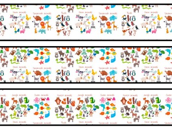 Animals Bulletin Board Decor Kit, Animals Letters