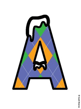 Argyle, Winter Bulletin Board Letters, Argyle, Winter Alphabet Posters