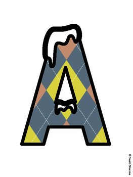 Argyle, Winter Bulletin Board Letters, Argyle, Winter Alphabet Posters