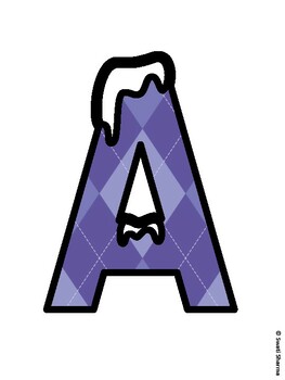 Argyle, Winter Bulletin Board Letters, Argyle, Winter Alphabet Posters