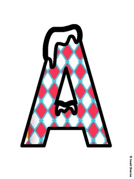 Argyle, Winter Bulletin Board Letters, Argyle, Winter Alphabet Posters