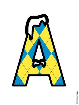 Argyle, Winter Bulletin Board Letters, Argyle, Winter Alphabet Posters