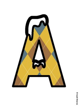 Argyle, Winter Bulletin Board Letters, Argyle, Winter Alphabet Posters