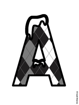 Argyle, Winter Bulletin Board Letters, Argyle, Winter Alphabet Posters
