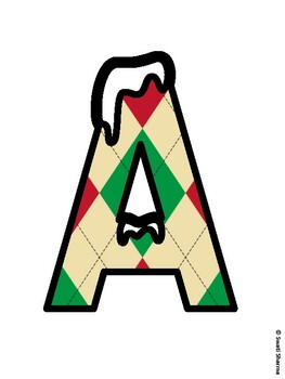 Argyle, Winter Bulletin Board Letters, Argyle, Winter Alphabet Posters