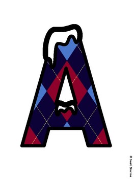 Argyle, Winter Bulletin Board Letters, Argyle, Winter Alphabet Posters