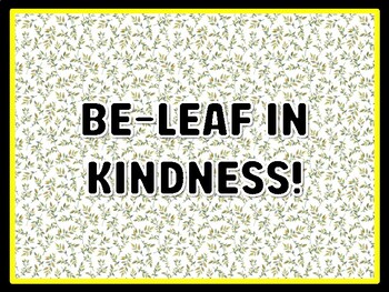 BE-LEAF IN KINDNESS! Leaves Door Décor, Leaves Bulletin Board Décor Kit