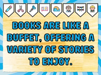 BOOKS ARE LIKE A BUFFET, OFFERING A VARIETY OF STORIES TO ENJOY. Reading Bull