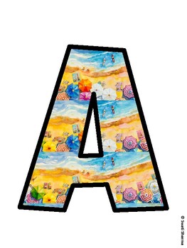 Beach Bulletin Board Decor Kit, Beach Bulletin Board Letters