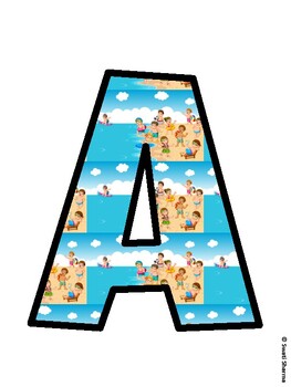 Beach Bulletin Board Decor Kit, Beach Bulletin Board Letters