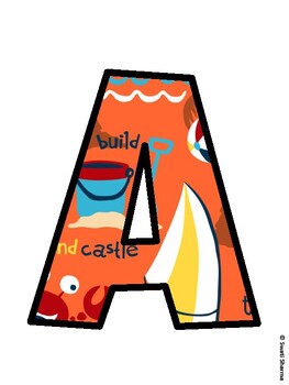 Beach Bulletin Board Decor Kit, Beach Bulletin Board Letters