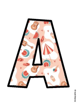Beach Bulletin Board Decor Kit, Beach Bulletin Board Letters