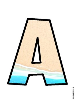 Beach Bulletin Board Decor Kit, Beach Bulletin Board Letters