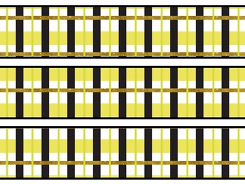Black Yellow Bulletin Board Décor Kit, Black Yellow Letters