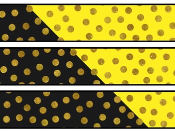 Black Yellow Bulletin Board Décor Kit, Black Yellow Letters