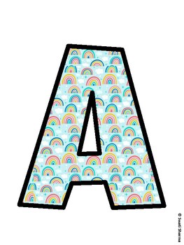 Boho Rainbow Bulletin Board Decor Kit, Boho Rainbow Bulletin Board Letters