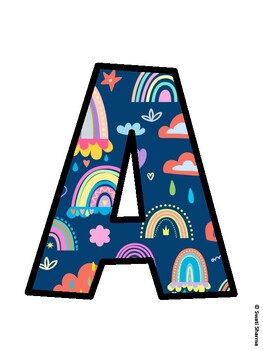 Boho Rainbow Bulletin Board Decor Kit, Boho Rainbow Bulletin Board Letters
