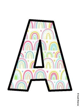 Boho Rainbow Bulletin Board Decor Kit, Boho Rainbow Bulletin Board Letters