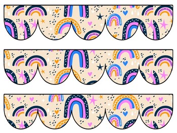 Boho Rainbow Bulletin Board Decor Kit, Boho Rainbow Letters