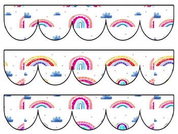 Boho Rainbow Bulletin Board Decor Kit, Boho Rainbow Letters
