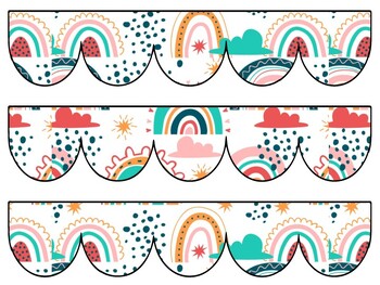 Boho Rainbow Bulletin Board Decor Kit, Boho Rainbow Letters
