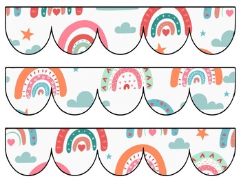 Boho Rainbow Bulletin Board Decor Kit, Boho Rainbow Letters