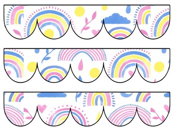 Boho Rainbow Bulletin Board Decor Kit, Boho Rainbow Letters