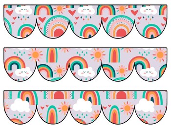 Boho Rainbow Bulletin Board Decor Kit, Boho Rainbow Letters