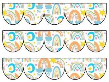 Boho Rainbow Bulletin Board Decor Kit, Boho Rainbow Letters
