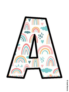 Boho Rainbow Bulletin Board Décor Kit, Boho Rainbow Hallway Display, #51 Boho