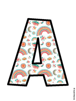 Boho Rainbow Bulletin Board Décor Kit, Boho Rainbow Hallway Display, #90 Boho