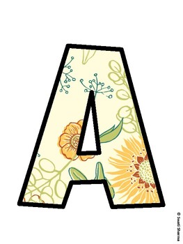 Botanical Bulletin Board Decor Kit, Botanical Bulletin Board Letters