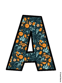 Botanical Bulletin Board Decor Kit, Botanical Bulletin Board Letters
