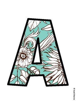 Botanical Bulletin Board Decor Kit, Botanical Bulletin Board Letters