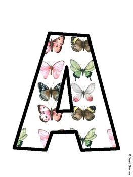 Butterflies Bulletin Board Décor Kit, Butterflies Bulletin Board Letters
