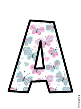 Butterflies Bulletin Board Décor Kit, Butterflies Bulletin Board Letters