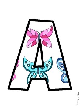 Butterflies Bulletin Board Décor Kit, Butterflies Bulletin Board Letters