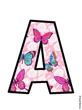 Butterflies Bulletin Board Décor Kit, Butterflies Bulletin Board Letters
