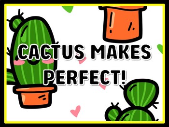 CACTUS MAKES PERFECT! Succulents Door Décor, Succulents Bulletin Board Décor