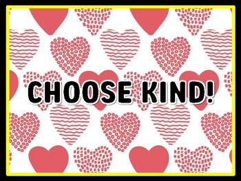 CHOOSE KIND! Valentine's Day Door Décor, Valentine's Day Bulletin Board Décor K