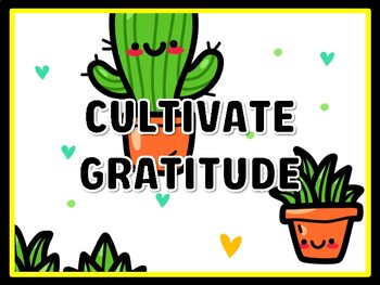 CULTIVATE GRATITUDE Succulents Door Décor, Succulents Bulletin Board Décor