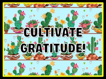 CULTIVATE GRATITUDE! Succulents Door Décor, Succulents Bulletin Board Décor