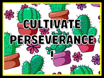 CULTIVATE PERSEVERANCE! Succulents Door Décor