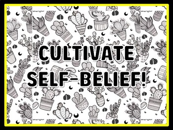CULTIVATE SELF-BELIEF! Succulents Door Décor, Succulents Bulletin Board Décor