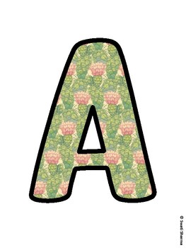 Cactus, Succulent Bulletin Board Letters, Succulent Alphabet Posters