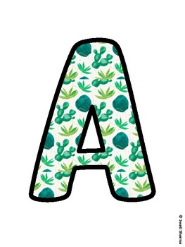 Cactus, Succulent Bulletin Board Letters, Succulent Alphabet Posters