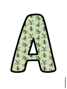 Cactus, Succulent Bulletin Board Letters, Succulent Alphabet Posters
