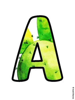 Cactus, Succulent Bulletin Board Letters, Succulent Alphabet Posters