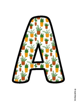 Cactus, Succulent Bulletin Board Letters, Succulent Alphabet Posters