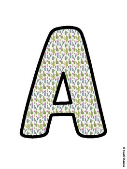 Cactus, Succulent Bulletin Board Letters, Succulent Alphabet Posters